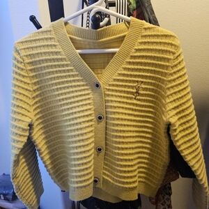 Stylish Yellow Button-Up Cardigan